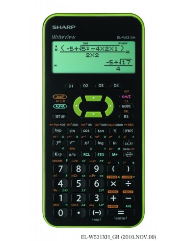 Koolikalkulaator Sharp EL-W531XHGR roheline