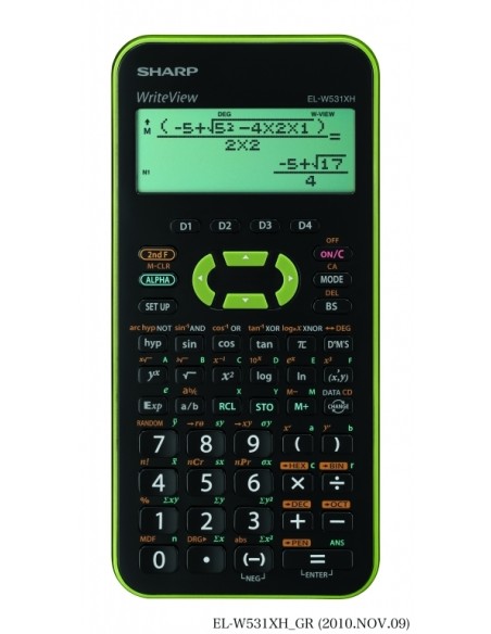 Koolikalkulaator Sharp EL-W531XHGR roheline