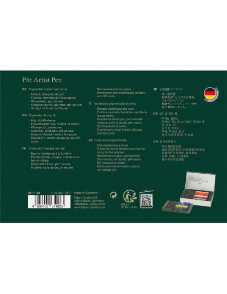 India ink Faber-Castell Pitt Artist Pen set Milan, 12 pieces
