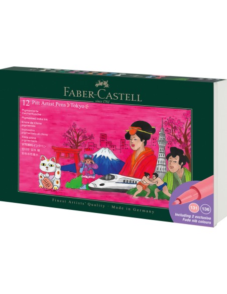 Tindipliiatsid Faber-Castell Pitt Artist Pen Tokyo, 12tk/pk