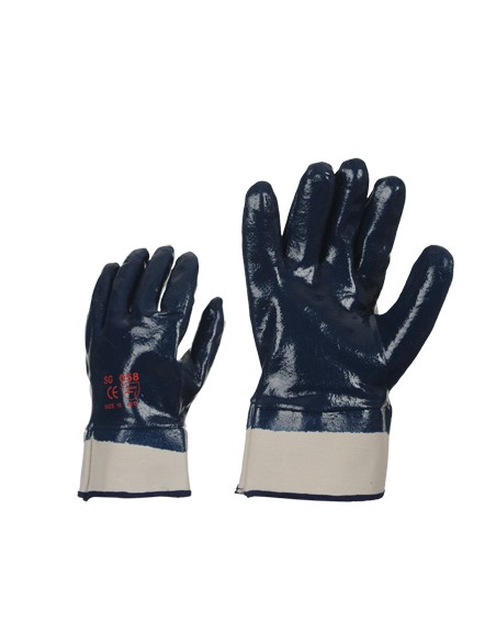 Work gloves nitrile rubber-coated with wide wrist 058 10