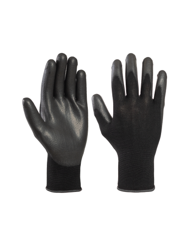 Nylon gloves PU coating on palm KK35 black