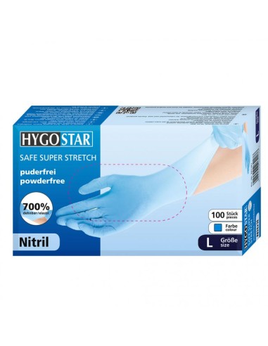 Nitrile gloves powder-free Safe Super Stretch 100pcs