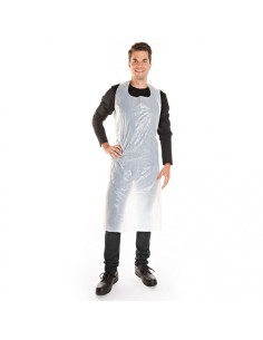 Disposable aprons PE 12my 125x70cm 100pcs white