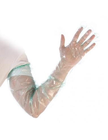 Disposable gloves Polyethylene SOFTLINE 90cm 50 pcs green