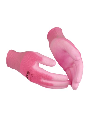 Gardening gloves with PU coating on the palm GUIDE 532 pink
