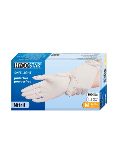 Nitriilkindad puudrita Safe Light 100tk valge