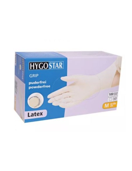 Latex gloves powder-free Grip 100pcs