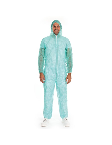 Coveralls with hood PP green