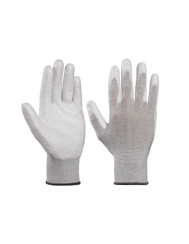 Nylon gloves PU coating on palm ESD KK39 grey