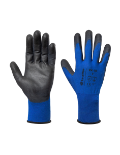Nylon gloves PU coating on palm extra thin KK10 blue