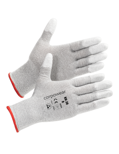 Nylon gloves with PU coating on fingertips ESD