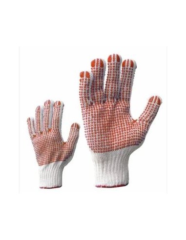 Textile gloves knitted rubber dots 2-sided