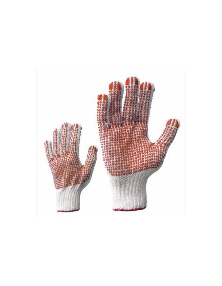 Textile gloves knitted rubber dots 2-sided