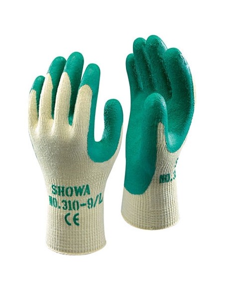Work gloves latex coated palm SHOWA 310 green