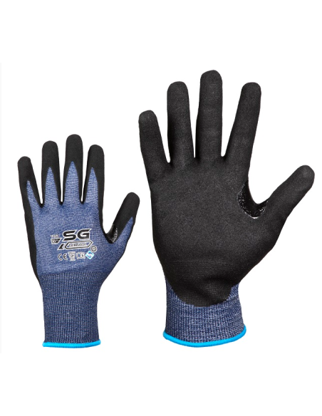 Cut resistant gloves with rough foam nitrile coating on the palm level D