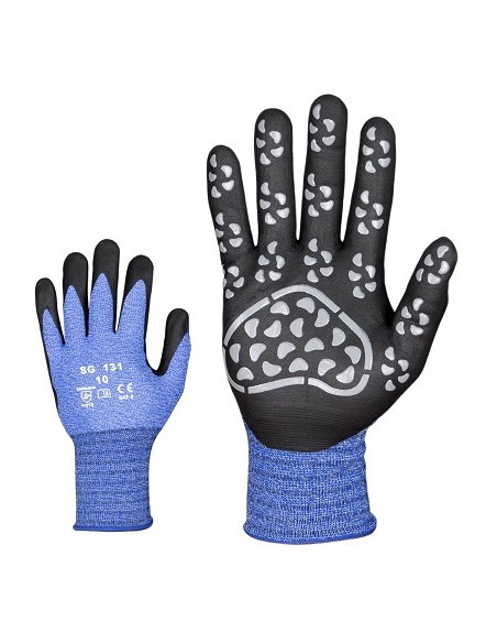 Nylon gloves with foam nitrile rubber-coated palm 131