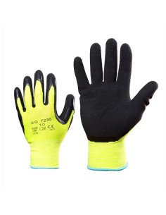 Polyester gloves with rough latex coating on palm 7235