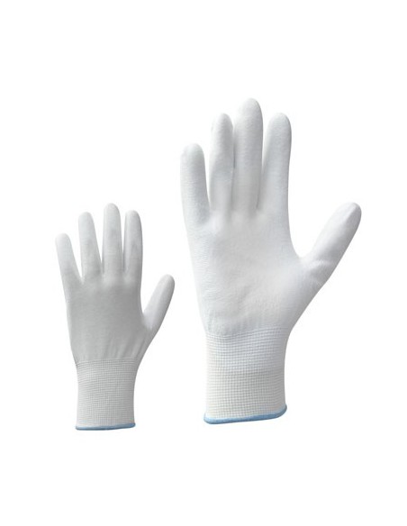 Nylon gloves PU coating on palm 123 white