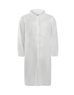 Visitor coat with velcro PP white 2