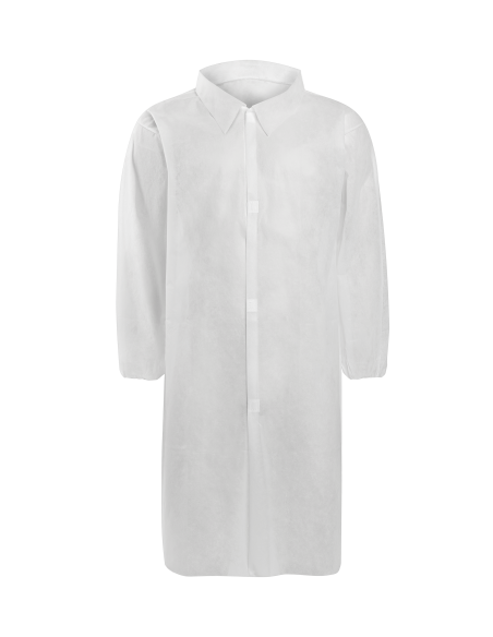 Visitor coat with velcro PP white
