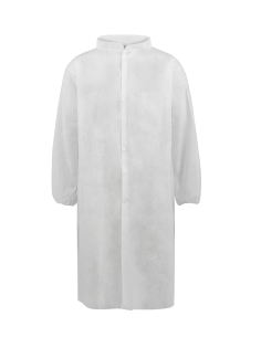Visitor coat with snap fasteners PP white