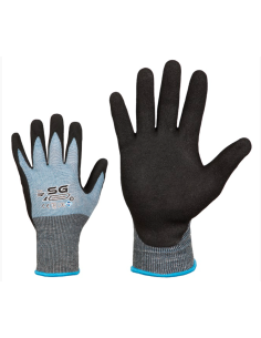 Cut resistant gloves with rough foam nitrile coating on the palm level B
