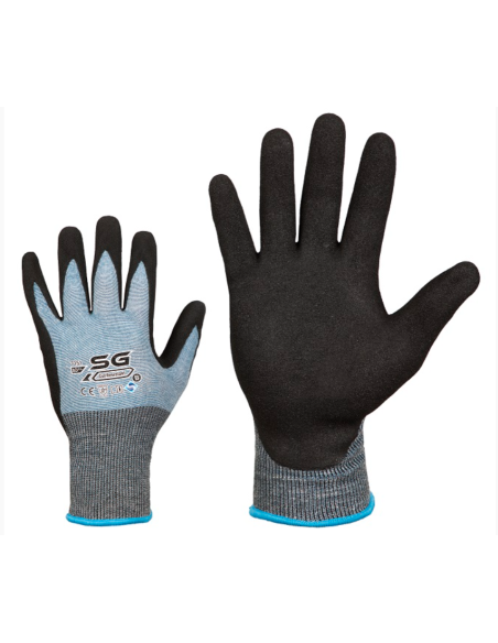 Cut resistant gloves with rough foam nitrile coating on the palm level B