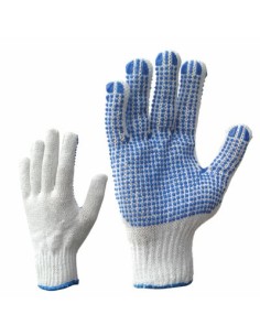Textile gloves knitted rubber dots 1 side