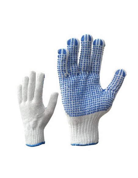 Textile gloves knitted rubber dots 1 side