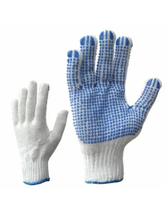 Textile gloves knitted rubber dots 1 side 2