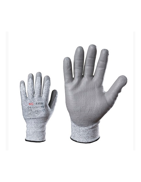 Cut-resistant gloves with PU coating 7150 level D