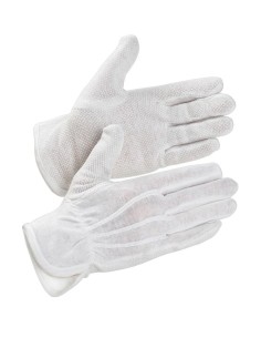 Fabric gloves KK19 with micro rubber dots, white