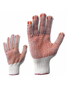 Textile gloves polyester/cotton rubber dots 2-sided