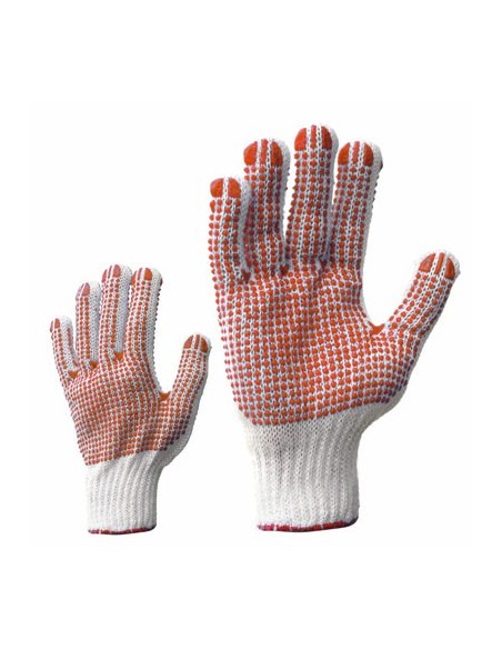 Textile gloves polyester/cotton rubber dots 2-sided