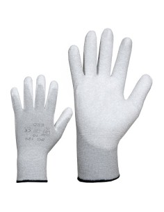 Nylon gloves PU coating on the palm ESD 129 gray