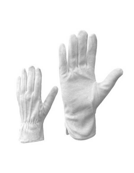 Cotton gloves with micro dots 019 white
