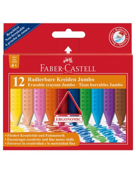 Rasvakriidid Faber-Castell Jumbo Grip kolmekandilised 12-värvi