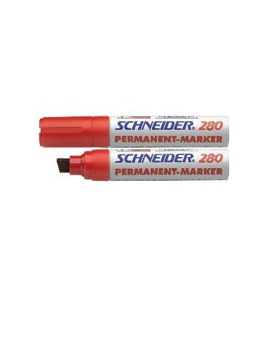 Permanent Marker Schneider 280 chisel tip, red