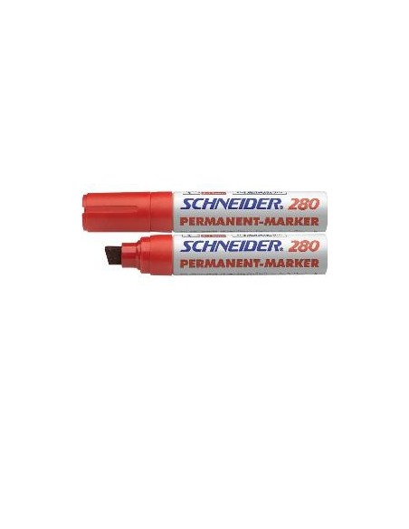 Permanent Marker Schneider 280 chisel tip, red