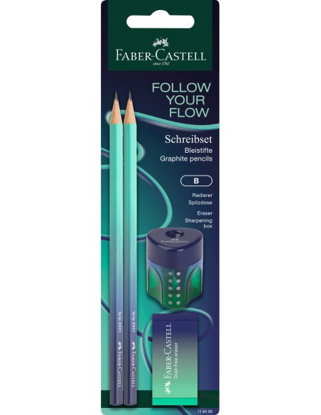 Flow Edition Grip graphite pencil set Buzzing Blue BC