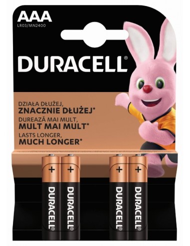 Patarei Duracell AAA Basic MN2400, leeliseline, 4 tk