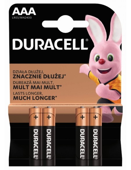Patarei Duracell AAA Basic MN2400, leeliseline, 4 tk