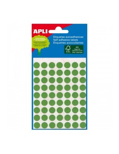 Etikett iseliimuv APLI ümar 10mm, roheline, 315tk/pk, markeerimispunkt