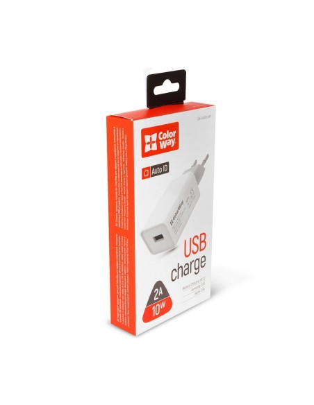 USB laadija Colorway CHS012 AutoID 2A (10W) valge
