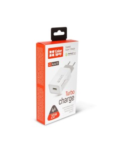 USB laadija Colorway CHS014 QuickCharge3.0 4A (20W) valge