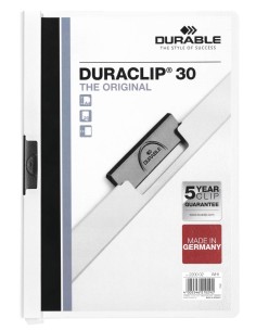 Kiilkaaned Durable DuraClip 30-le lehele, valge
