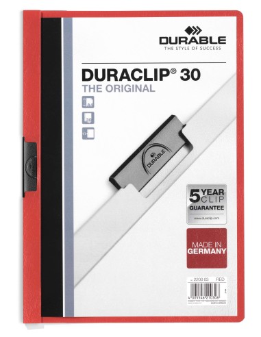 Clip File Durable DuraClip, for 30 pages, red