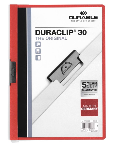 Kiilkaaned Durable DuraClip 30-le lehele, punane