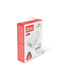 USB laadija Colorway CHS017 2xUSB QuickCharge3.0 4A (36W) valge